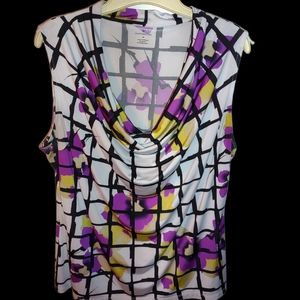 Worthington Cowl Neck Sleeveless Blouse Size XL